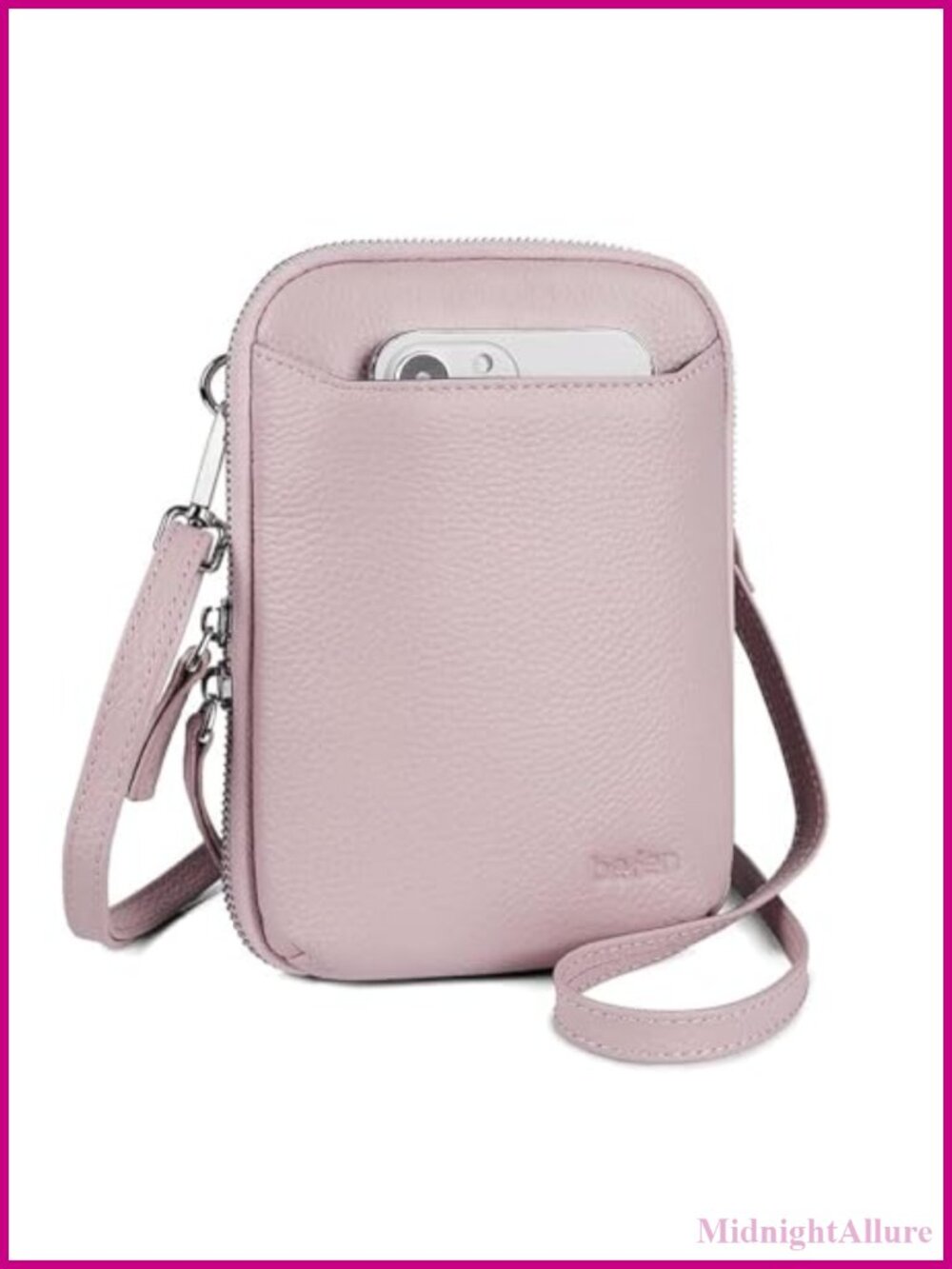 Genuine Leather Crossbody Cell Phone Purse RFID Blocking Wallet Bag